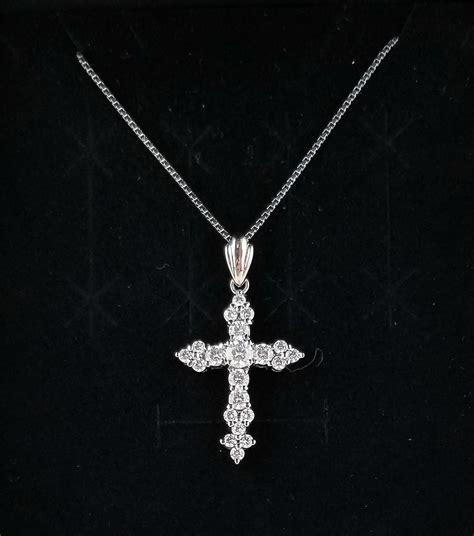 Qvc Diamonique Cross Necklace 925 Sterling Silver Rel Gem