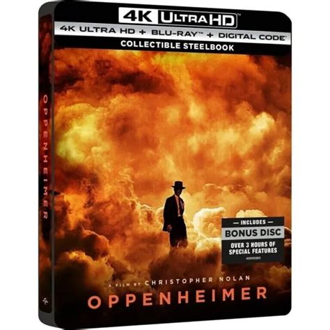 Oppenheimer Collectible Steelbook K Ultra Hd Blu Ray Digital Copy