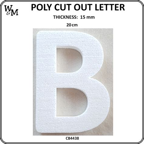 Poly Cut Out Letter B 20cm X 15mm Wilson And Maclagan