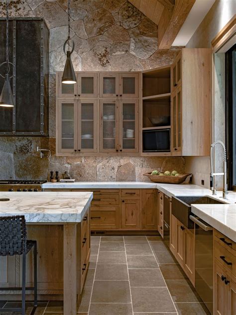 Rustic Stone Backsplash Natural Organic Stone Walls