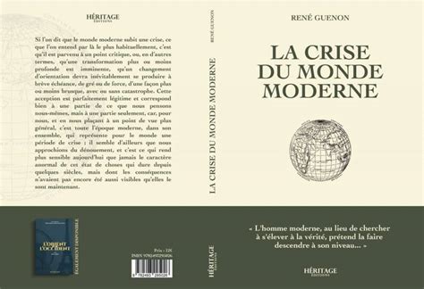 La crise du monde moderne René Guenon Editions Héritage