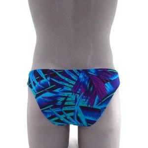 Tropical Blue Forest Print Men Bikini Swimsuit No Drawstring Etsy