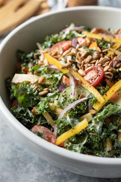 Vegan Kale Salad With Creamy Seed Dressing My Quiet Kitchen