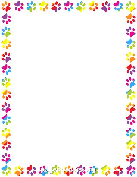 Rainbow Paw Print Border Clip Art Page Border And Vector Graphics