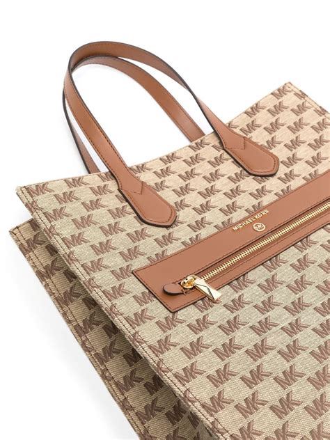 Michael Michael Kors Monogram Jacquard Tote Bag In Nude ModeSens