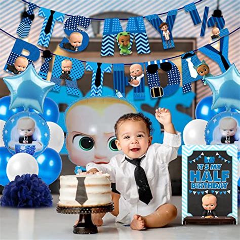 Party Propz Boss Baby Half Birthday Decorations Items Kit Pcs Combo