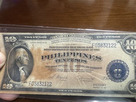 10 Pesos 1944 Philippines Peso Victory Series 66 Treasury Certificate