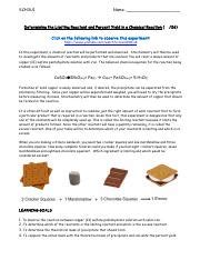 Determining The Limiting Reactant And Percent Yield In A Precipitate