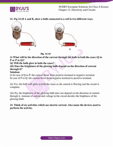 Notes On Electricity And Circuits Class 6 5