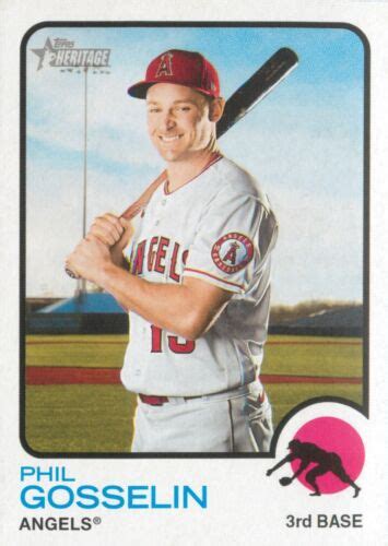 Phil Gosselin Topps Heritage Baseball Card Los Angeles Angels