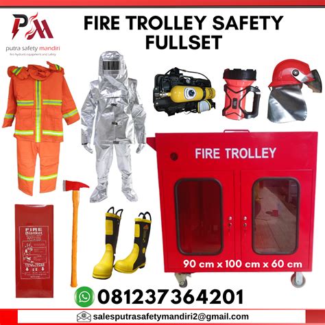 fire trolley fullset cabinet dorong penyimpanan