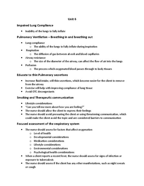 Fundamentals Unit Notes Nsg Studocu