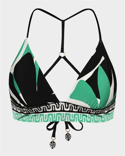 Sunshine 79 Monstera Banded Triangle Bikini Top Neiman Marcus
