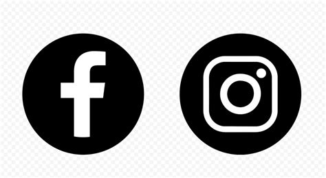 Hd Facebook Instagram Black White Round Logos Icons Png X Pxpng