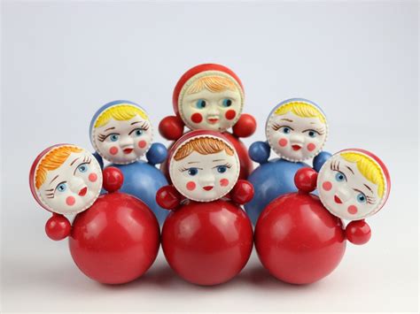 Set Of 6 Soviet Roly Poly Toys Nevalyashka Vintage Etsy