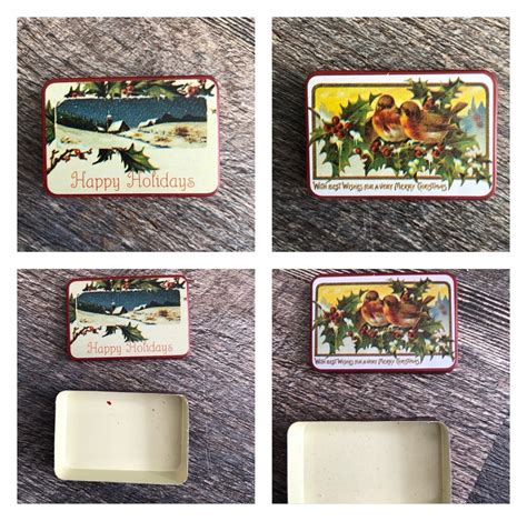 Vintage Mini Christmas Tins. Approximately 2 1/4 X 1 1/2. Very Cute YOU CHOOSE - Etsy