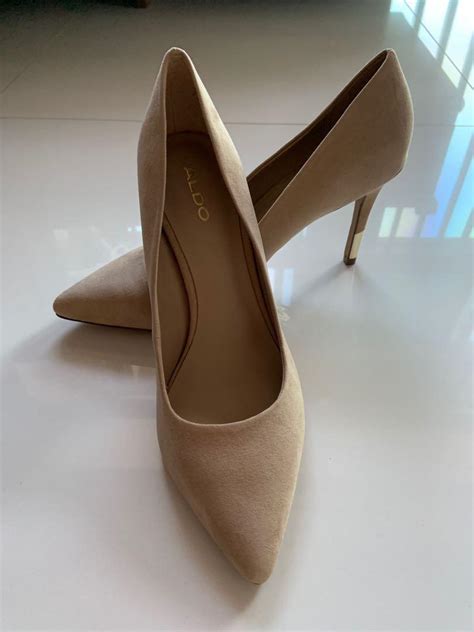 Aldo Suede Kiera Nude Heels Women S Fashion Footwear Heels On Carousell