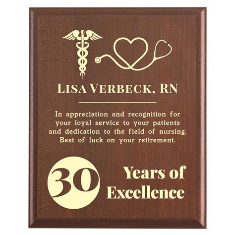 Nurse Retirement Award Plaque For Nursing Retiring Party Marked