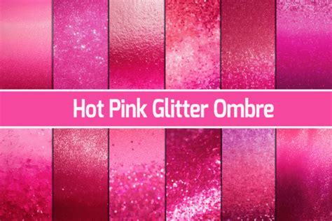 Hot Pink Glitter Ombre Graphic By Pro Designer Team Creative Fabrica