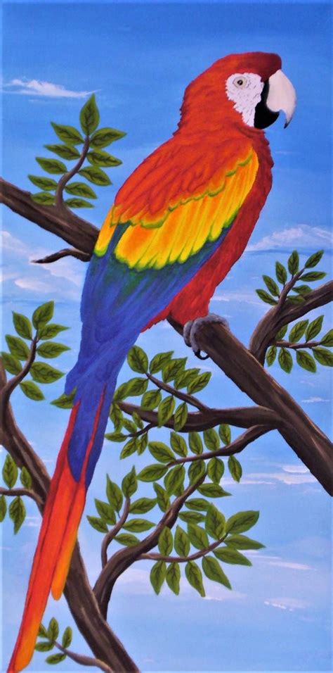 The Best 5 Macaw Parrot Acrylic Painting - factdesignfun