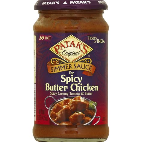 Patak S Simmer Sauce For Spicy Butter Chicken Original Hot Oz