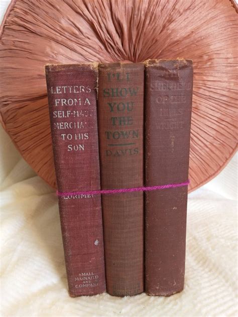 Antique Book Stack Decor Vintage Redburgundy Colored Stack Of Books