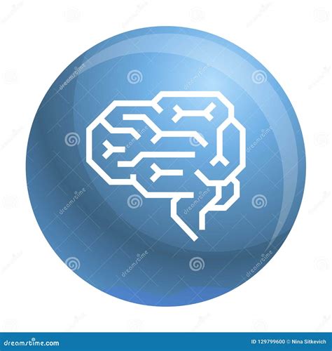 Machine Brain Icon Outline Style Stock Vector Illustration Of