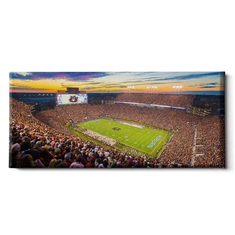 Auburn Tigers Jordan-hare Stadium Sunset Panoramic Auburn University Jordan Hare Stadium War ...