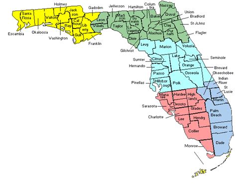 Maps of Florida Counties - Free Printable Maps