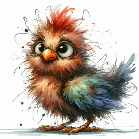 Frazzled Chick Clip Art 10 High Res Watercolor S For Junk Journaling