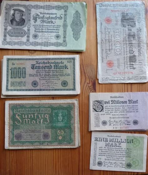 47 SCHEINE INFLATIONSGELD Deutsche Reich Mark Reichsmark Banknoten