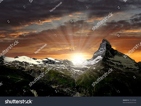 Sunrise On The Matterhorn Stock Photo 75129568 : Shutterstock