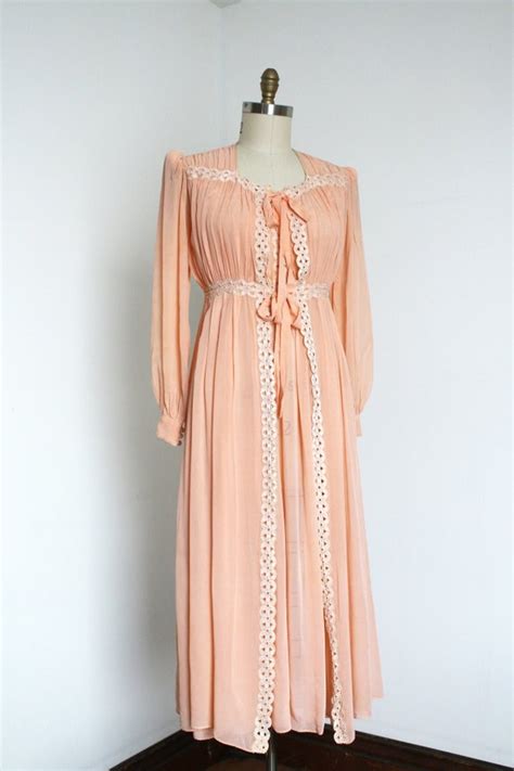 Vintage S Peignoir Set Lingerie M Gem