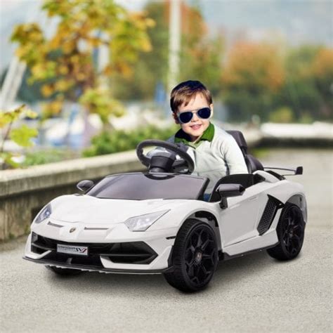 Homcom Coche Eléctrico Lamborghini Para Niños Con Mp3 Luces Blanco