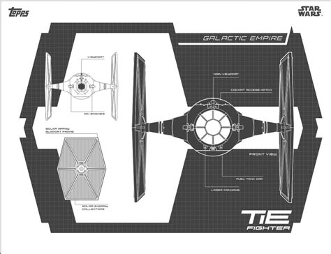 TIE Fighter blueprint trading card