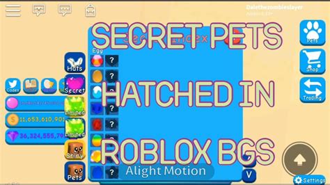 Top Secret Pets Hatched In Roblox Bgs Youtube