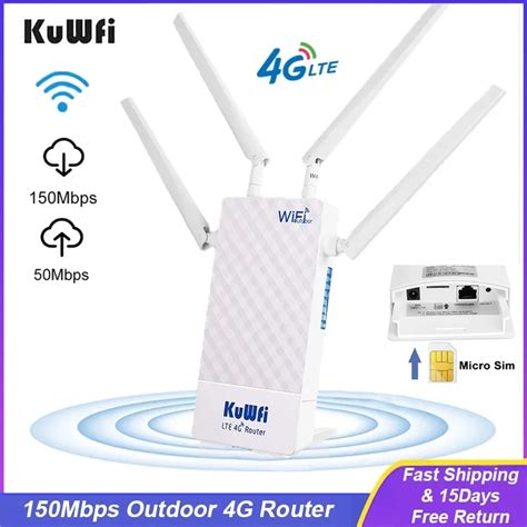 Kuwfi Enrutador Inal Mbrico G Lte Para Exteriores Enrutador Wifi De