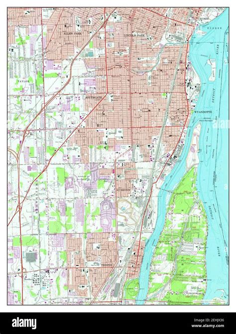 Wyandotte Michigan Map 1967 124000 United States Of America By