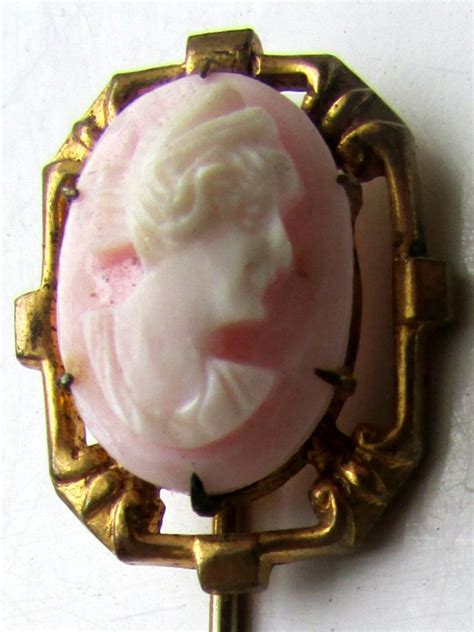 Victorian Cameo Stick Pin Jabot Pin Brooch Angel Skin Cameo Etsy