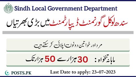 Sindh Local Government Department Jobs July 2023