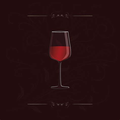 Glass Of Red Wine With Floral Design In Background Vector Ai Eps Uidownload