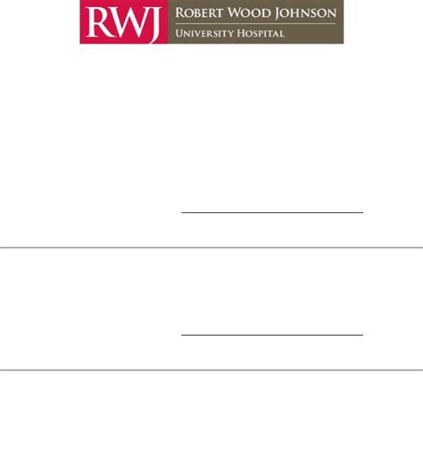 Robert Wood Johnson Hospital Letterhead PDF Form - FormsPal