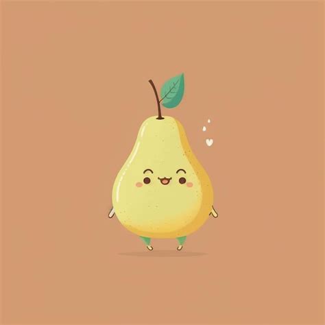 Premium Photo Kawaii Pear Funny Vegetables Cartoon Character Vector