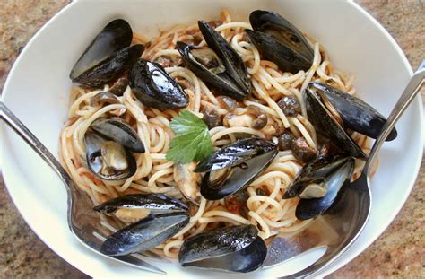 mussel pasta italian recipe  olives  tomatoes christinas cucina