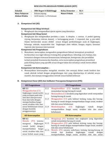 Rencana Pelaksanaan Pembelajaran Rpp