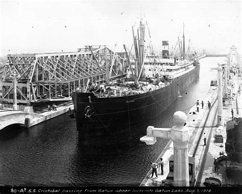 Panama Canal Locks With Ships 100 Years Ago And Today