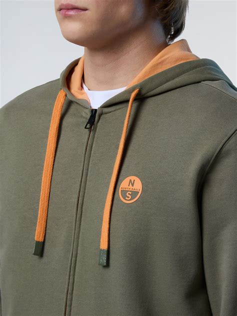 Full Zipper Hoodie With Rubber Logo North Sails