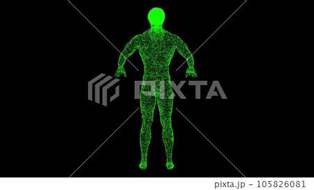 D Naked Male Body On Black Background Human Pixta