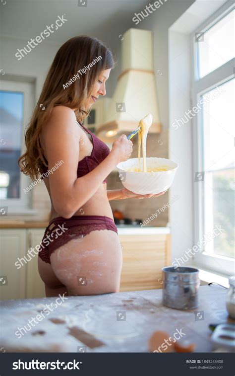 Beautiful Sexy Woman Lingerie Kitchen Home Stock Photo Shutterstock