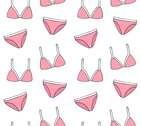 Patrón sin costuras de bikini de traje de baño femenino dibujado a mano rosa Vector Premium